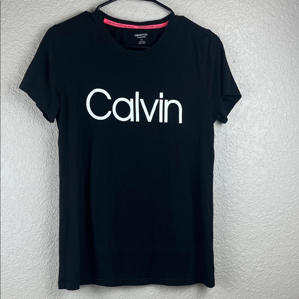 Calvin Klein Women's Black Tee Shirt Short Sleeve Size Large